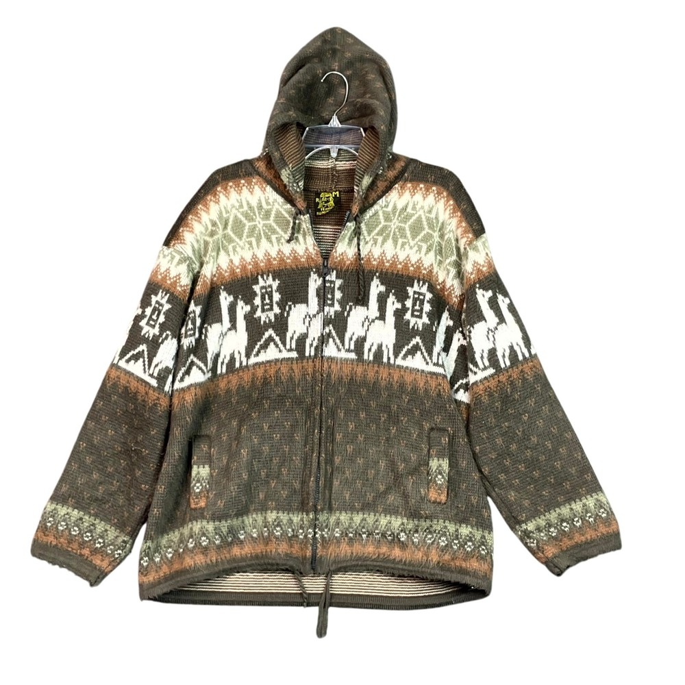 Tejidos Ruminahui Alpaca Sweater Men Medium Native Tribal llama Artisanal Travel